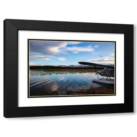 Alaska Floatplane Black Modern Wood Framed Art Print with Double Matting by Sienda, Jolly