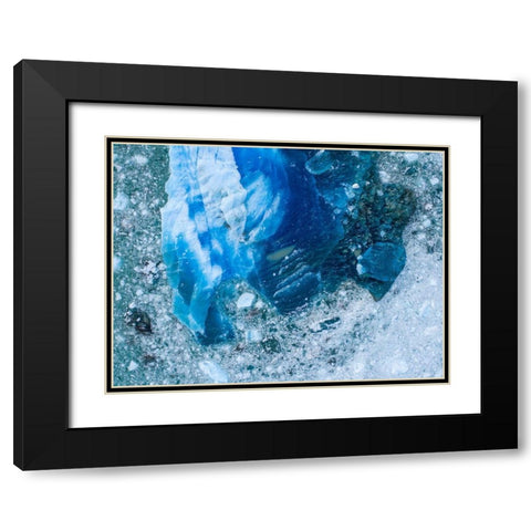 Alaska shattered icebergs floating near calving face of LeConte Glacier east of Petersburg Black Modern Wood Framed Art Print with Double Matting by Souders, Paul