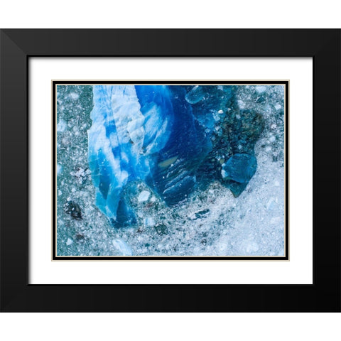 Alaska shattered icebergs floating near calving face of LeConte Glacier east of Petersburg Black Modern Wood Framed Art Print with Double Matting by Souders, Paul
