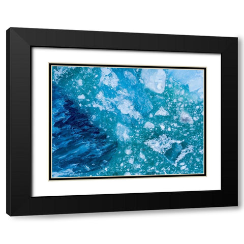 Alaska shattered icebergs floating near calving face of LeConte Glacier east of Petersburg Black Modern Wood Framed Art Print with Double Matting by Souders, Paul