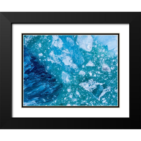 Alaska shattered icebergs floating near calving face of LeConte Glacier east of Petersburg Black Modern Wood Framed Art Print with Double Matting by Souders, Paul