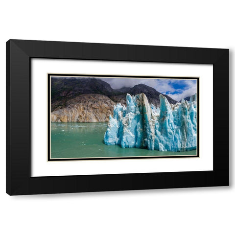 Alaska-Tracy Arm-Fords Terror Wilderness-Aerial view of blue face of Dawes Glacier Black Modern Wood Framed Art Print with Double Matting by Souders, Paul