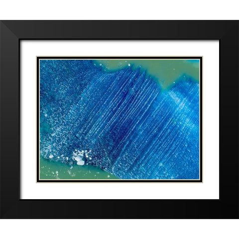 Alaska-Tracy Arm-Fords Terror Wilderness floating iceberg calved from South Sawyer Glacier Black Modern Wood Framed Art Print with Double Matting by Souders, Paul