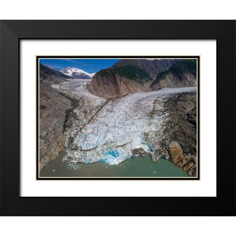 Alaska-Tracy Arm-Aerial view of Sawyer Glacier in Tracy Arm Black Modern Wood Framed Art Print with Double Matting by Souders, Paul