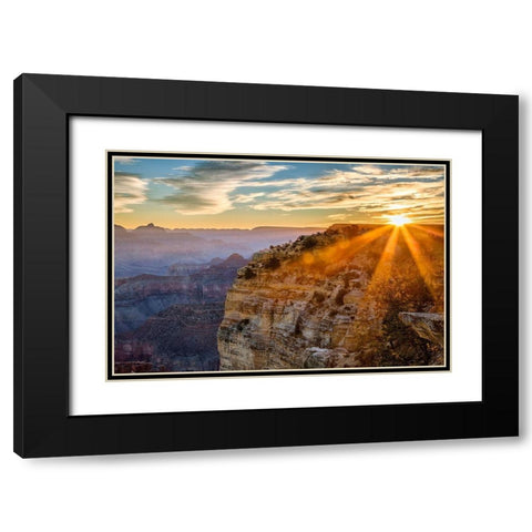 Arizona-Grand Canyon National Park-Sunrise over Powell Point Black Modern Wood Framed Art Print with Double Matting by Collins, Ann