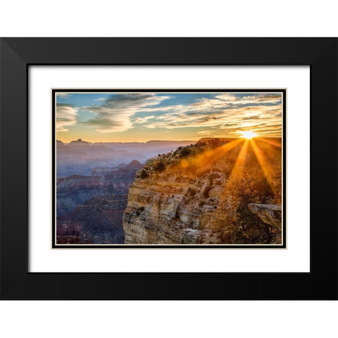 Arizona-Grand Canyon National Park-Sunrise over Powell Point Black Modern Wood Framed Art Print with Double Matting by Collins, Ann