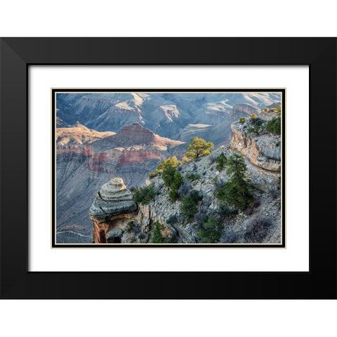 Arizona-Grand Canyon National Park-View from Yaki Point at sunrise Black Modern Wood Framed Art Print with Double Matting by Collins, Ann