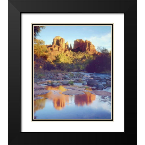 Arizona, Sedona Cathedral Rock and Oak Creek Black Modern Wood Framed Art Print with Double Matting by Talbot Frank, Christopher