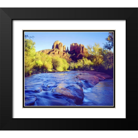 Arizona, Sedona Cathedral Rock and Oak Creek Black Modern Wood Framed Art Print with Double Matting by Talbot Frank, Christopher
