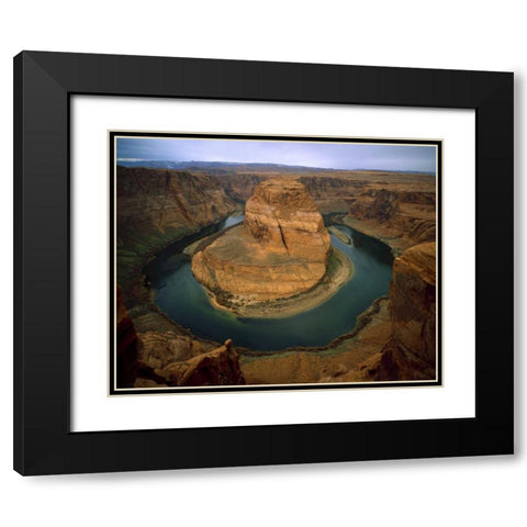 AZ, Horseshoe Bend of the Colorado River Black Modern Wood Framed Art Print with Double Matting by Zuckerman, Jim