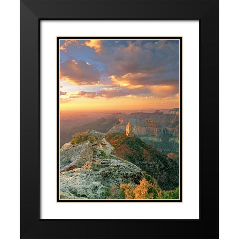 AZ, Grand Canyon, Point Imperial at sunrise Black Modern Wood Framed Art Print with Double Matting by Welling, Dave