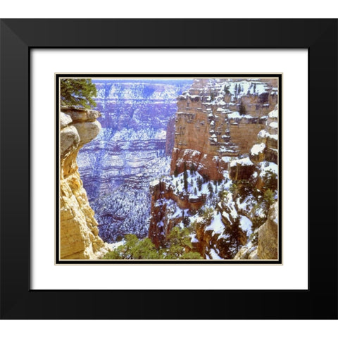 AZ, Grand Canyon, Winter snow on rock formations Black Modern Wood Framed Art Print with Double Matting by Talbot Frank, Christopher
