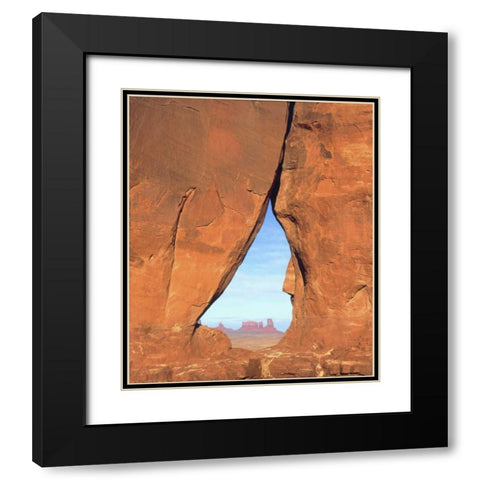 AZ, Formations through famous Teardrop Window Black Modern Wood Framed Art Print with Double Matting by Talbot Frank, Christopher