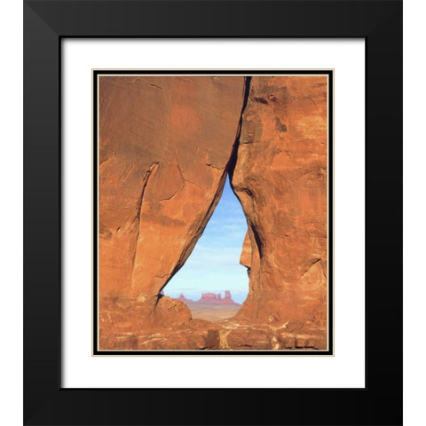 AZ, Formations through famous Teardrop Window Black Modern Wood Framed Art Print with Double Matting by Talbot Frank, Christopher