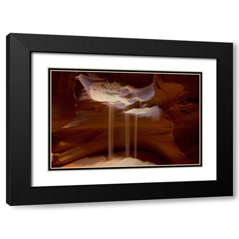 AZ, Upper Antelope Canyon Streams of loose sand Black Modern Wood Framed Art Print with Double Matting by Illg, Cathy and Gordon
