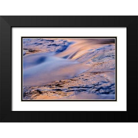 Arizona, Sedona Reflections on water over rock Black Modern Wood Framed Art Print with Double Matting by OBrien, Jay