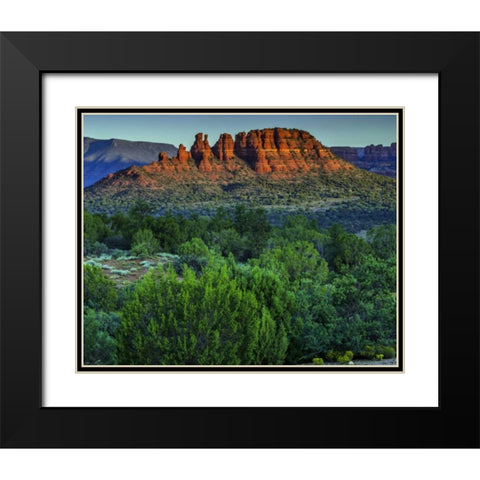 Arizona Sunset landscape in Red Rocks State Park Black Modern Wood Framed Art Print with Double Matting by OBrien, Jay