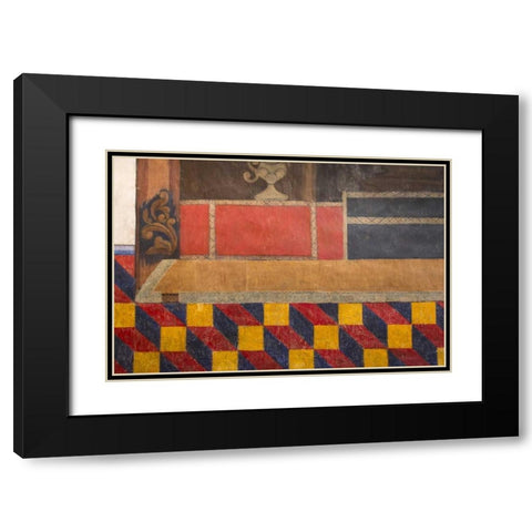 AZ, San Xavier del Bac MissionWall paintings Black Modern Wood Framed Art Print with Double Matting by Kaveney, Wendy