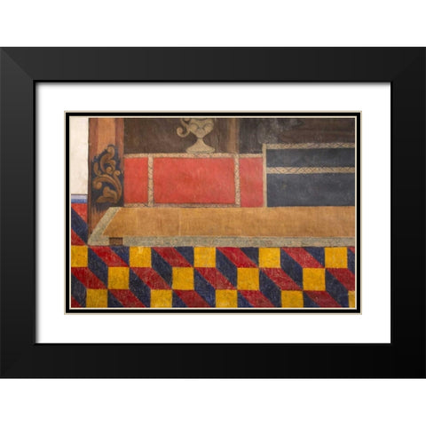 AZ, San Xavier del Bac MissionWall paintings Black Modern Wood Framed Art Print with Double Matting by Kaveney, Wendy