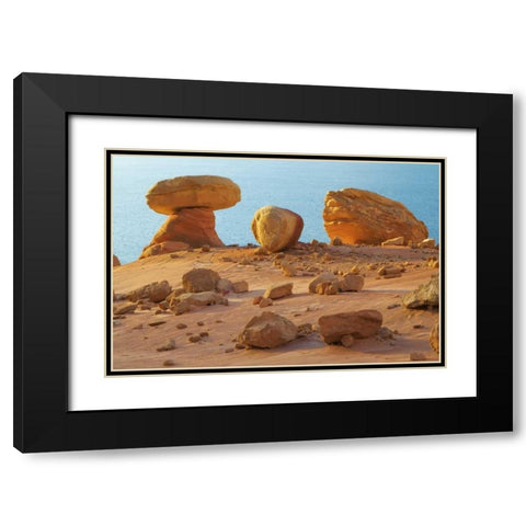 Arizona, Lake Powell, Padre Bay Rock formations Black Modern Wood Framed Art Print with Double Matting by Paulson, Don