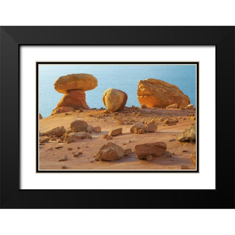 Arizona, Lake Powell, Padre Bay Rock formations Black Modern Wood Framed Art Print with Double Matting by Paulson, Don