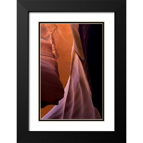 AZ, Sandstone formations in Antelope Canyon Black Modern Wood Framed Art Print with Double Matting by Rotenberg, Nancy