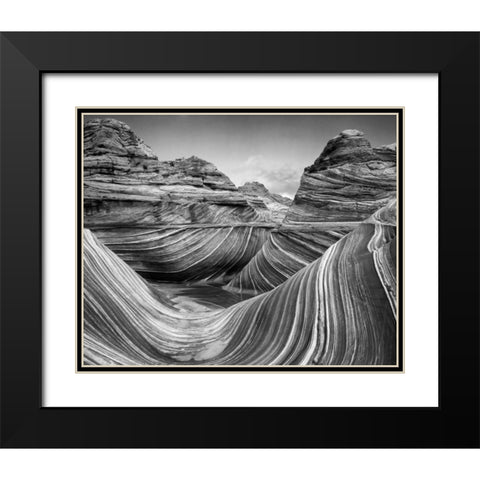 AZ, Vermilion Cliffs, Paria Canyon The Wave Black Modern Wood Framed Art Print with Double Matting by Flaherty, Dennis