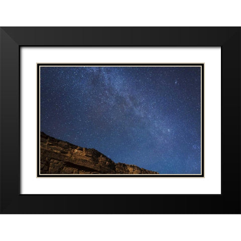 AZ, Grand Canyon, Milky Way above Marble Canyon Black Modern Wood Framed Art Print with Double Matting by Grall, Don