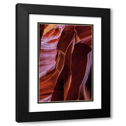 Arizona, Paige Rock patterns in Antelope Canyon Black Modern Wood Framed Art Print with Double Matting by OBrien, Jay