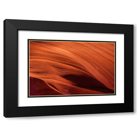 Arizona, Paige Rock patterns in Antelope Canyon Black Modern Wood Framed Art Print with Double Matting by OBrien, Jay