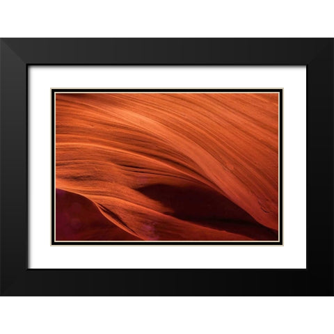 Arizona, Paige Rock patterns in Antelope Canyon Black Modern Wood Framed Art Print with Double Matting by OBrien, Jay