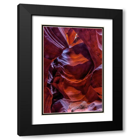 Arizona, Paige Rock patterns in Antelope Canyon Black Modern Wood Framed Art Print with Double Matting by OBrien, Jay