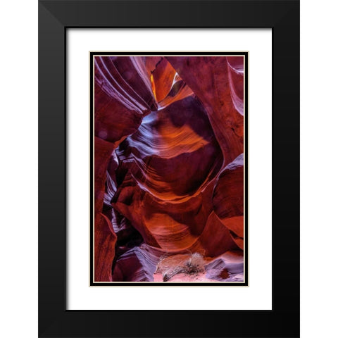 Arizona, Paige Rock patterns in Antelope Canyon Black Modern Wood Framed Art Print with Double Matting by OBrien, Jay