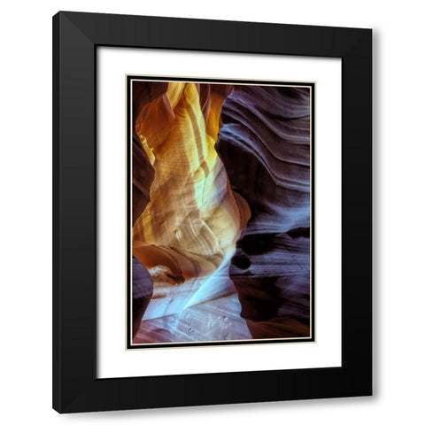 Arizona, Paige Rock patterns in Antelope Canyon Black Modern Wood Framed Art Print with Double Matting by OBrien, Jay