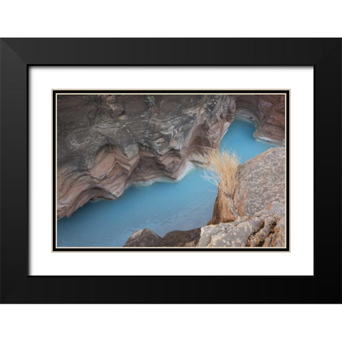 AZ, Grand Canyon, Havasu Creeks through a gorge Black Modern Wood Framed Art Print with Double Matting by Grall, Don