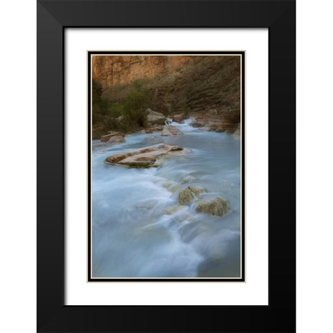 AZ, Grand Canyon, Havasu Creeks through canyon Black Modern Wood Framed Art Print with Double Matting by Grall, Don