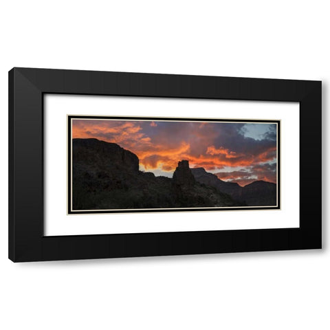 Arizona, Grand Canyon NP Sunset on canyon cliffs Black Modern Wood Framed Art Print with Double Matting by Grall, Don