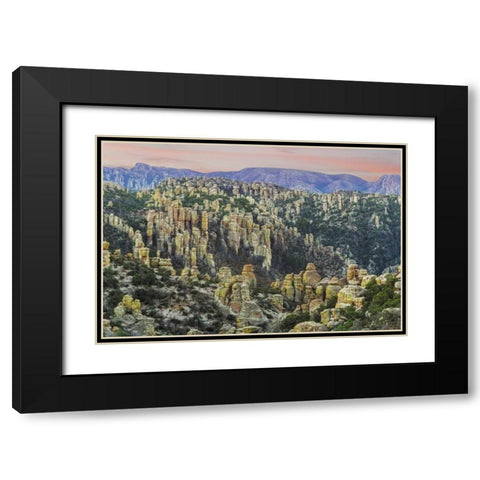 Arizona, Chiricahua Sunrise on rocky landscape Black Modern Wood Framed Art Print with Double Matting by Paulson, Don