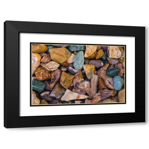 USA, Arizona, Tucson Detail of polished rocks Black Modern Wood Framed Art Print with Double Matting by Paulson, Don