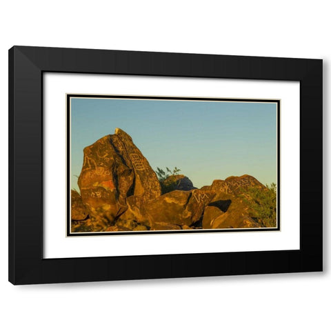 Arizona, Painted Rocks Rocks with petroglyphs Black Modern Wood Framed Art Print with Double Matting by Illg, Cathy and Gordon