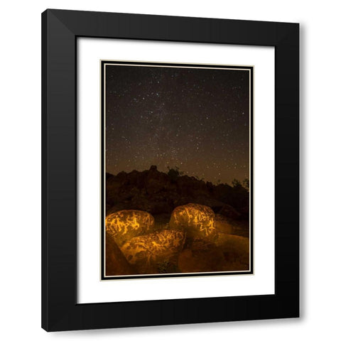 Arizona, Painted Rocks Rocks with petroglyphs Black Modern Wood Framed Art Print with Double Matting by Illg, Cathy and Gordon