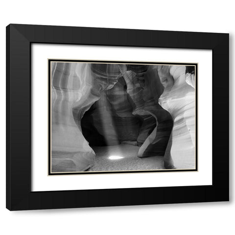 Arizona-Antelope Canyon Sunbeam and sandstone walls  Black Modern Wood Framed Art Print with Double Matting by Jaynes Gallery