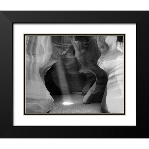 Arizona-Antelope Canyon Sunbeam and sandstone walls  Black Modern Wood Framed Art Print with Double Matting by Jaynes Gallery