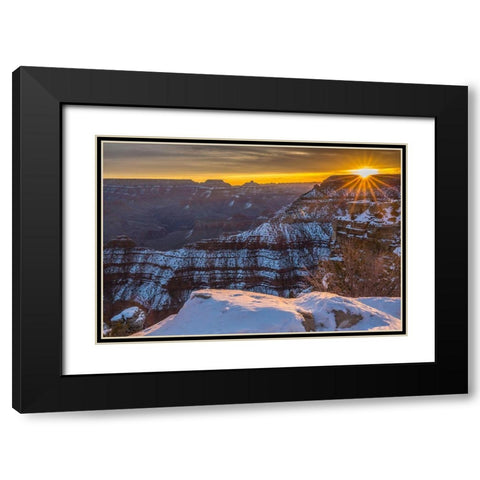 Arizona-Grand Canyon National Park Sunrise on Mather Point Black Modern Wood Framed Art Print with Double Matting by Jaynes Gallery