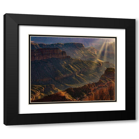 Arizona-Grand Canyon National Park North Rim of Grand Canyon at sunrise  Black Modern Wood Framed Art Print with Double Matting by Jaynes Gallery