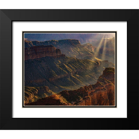 Arizona-Grand Canyon National Park North Rim of Grand Canyon at sunrise  Black Modern Wood Framed Art Print with Double Matting by Jaynes Gallery