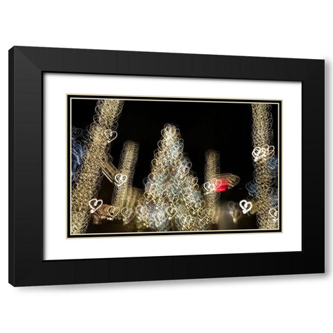 USA-Arizona-Buckeye-Abstract of Christmas tree at night Black Modern Wood Framed Art Print with Double Matting by Jaynes Gallery