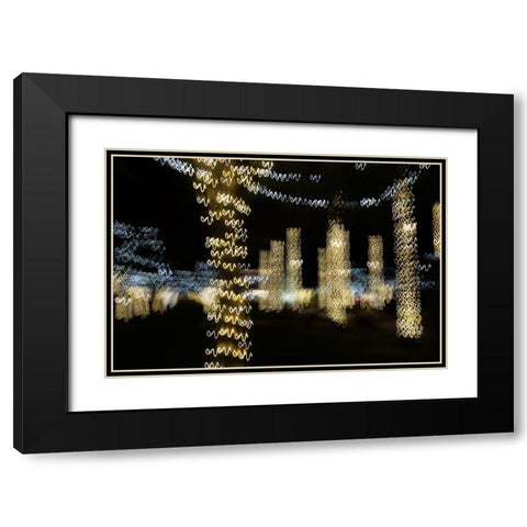 USA-Arizona-Buckeye-Abstract of decorated trees at night during Christmas Black Modern Wood Framed Art Print with Double Matting by Jaynes Gallery