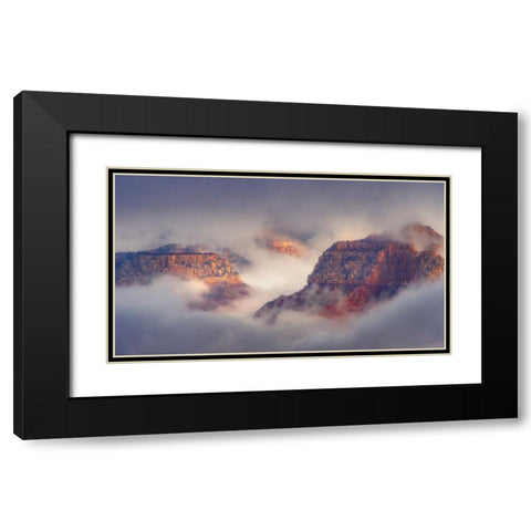 USA-Arizona-Grand Canyon-Foggy sunrise on canyon Black Modern Wood Framed Art Print with Double Matting by Jaynes Gallery
