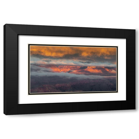 USA-Arizona-Grand Canyon-Foggy sunrise on canyon Black Modern Wood Framed Art Print with Double Matting by Jaynes Gallery